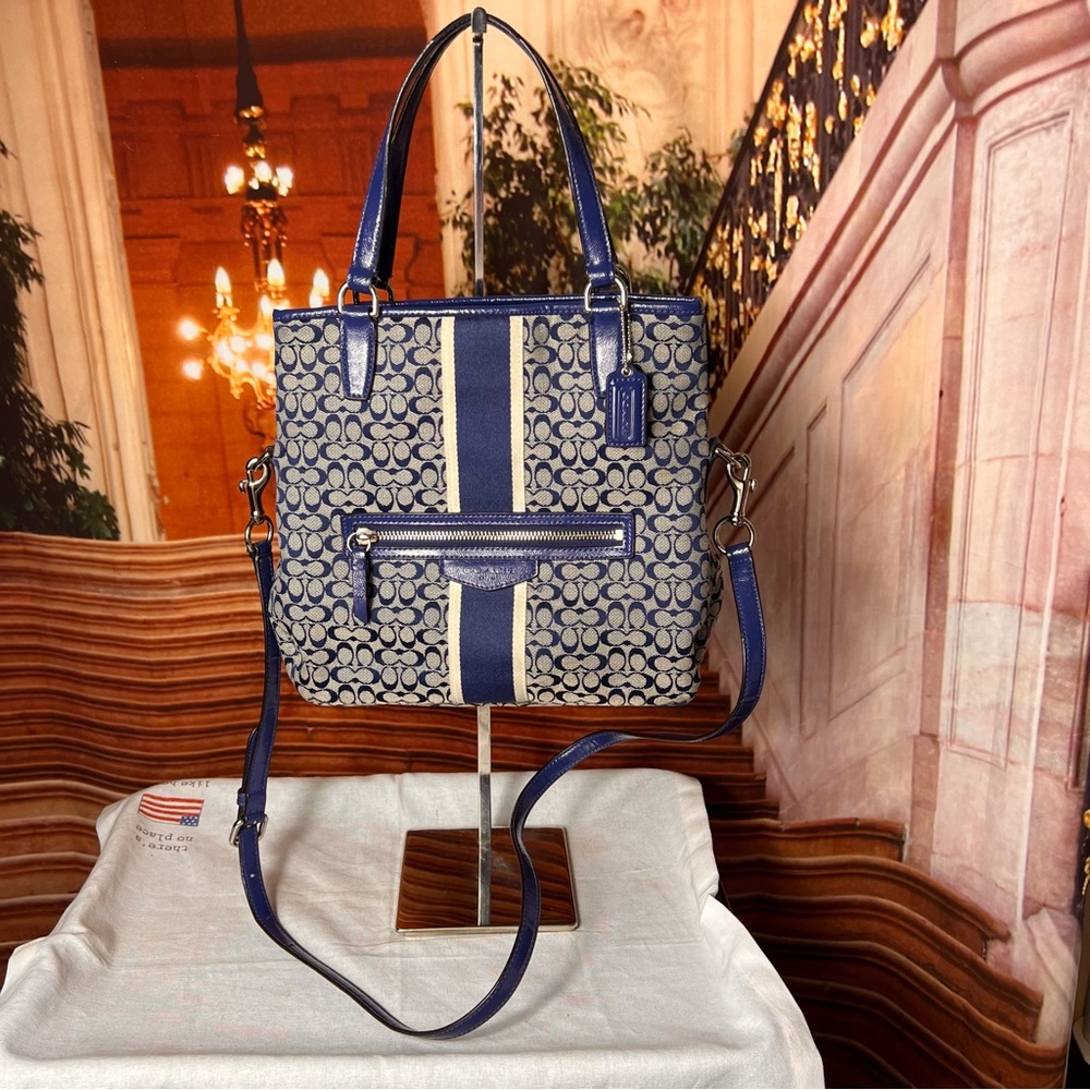 Coach Blue and Cream Crossbody Bag